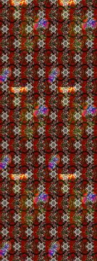 Raster düz çiçek çizim deseni. Hediye ambalaj kağıdı, tebrik kartları, posterler ve pankart tasarımı. Kahverengi ve kırmızı renkte çiçekler.