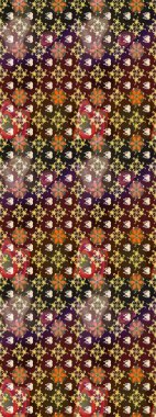 Raster deseni. Çiçekli çiçek deseni, suluboya. Süslü kumaş deseni.