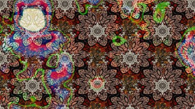 Raster suluboya çiçek deseni, narin çiçekler, kahverengi ve bej çiçekler, tebrik kartı şablonu. Raster Güzel kumaş deseni.