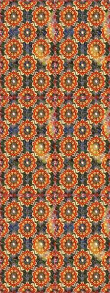 Kahverengi ve turuncu renklerde altın tekrarlayan elementlerle soyut arkaplan. Kusursuz oryantal klasik altın desen.