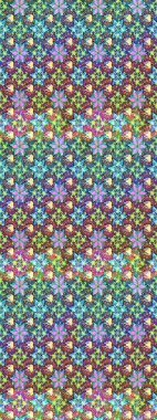 Mavi ve kahverengi renkte çiçekler. Raster illüstrasyonunda çiçek deseni çizimi.