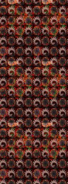 Siyah ve kahverengi renklerde. Çiçek buketleriyle klasik bir eskiz şekli. Raster illüstrasyonu.