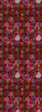 Kahverengi ve kırmızı renklerde. Raster illüstrasyonu. Anti-stres için Raster soyut şablon sayfası.