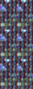 Güzel kumaş deseni. Asya tekstil tarzında. Çiçek desenli çizim. Renkli Bahar Teması eskiz kalıbı. Raster illüstrasyonu. Düz Çiçek Elementleri Tasarımı.