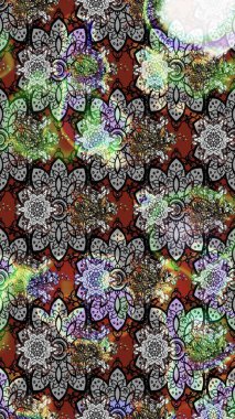 Raster çiçek desenleri çiziyor. Vadinin gri renkli çiçekleri.