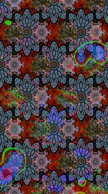 Raster illustration. Sketch pattern with cute flowers and leaves on neutral and black colors, watercolor floral pattern, tileable for wallpaper, card or fabric.