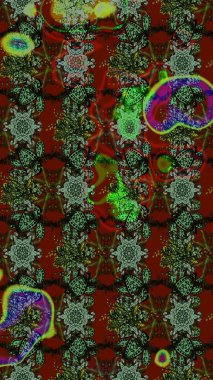 Süslü kumaş deseni. Raster deseni. Çiçekli çiçek deseni, suluboya..