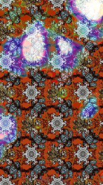 Raster Hip kumaş deseni. Eskiz Vintage Çiçek Deseni.