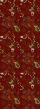 Flat Flower Elements Design. Cute flower raster pattern. Flowers on red and brown colors. Colour Spring Theme sketch pattern Background.