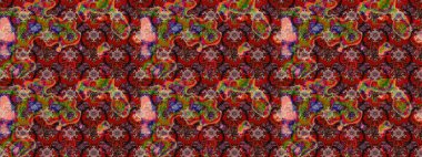 Yumuşak, bahar çiçekli arka plan. Çiçekli karalama şeklinde Raster çiçek deseni. Kahverengi ve kırmızı renkte çiçekler.