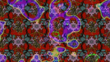 Kumaş, duvar kağıdı ve kağıt üzerine baskı yapmak için gelişen arka plan. Eski usul küçük çiçekli şirin bir eskiz deseni. Raster illüstrasyonu. Moda arka planında parlak buketler.