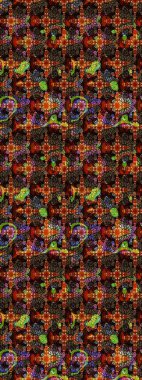 Parlak çiçekli kolaj çiçekleri kahverengi ve siyah. Çiçek tasarımı için inanılmaz bir kolaj cenneti tarzı. Çiçekli zambaklar eskiz arka planı.