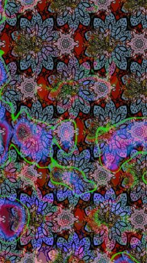 Kızılderili desenli desenli desenli şal deseni. Tekstil, tebrik kartı, boyama kitabı, telefon kılıfı baskısı için kullanılabilir. Etnik Mandala süsü. Raster Henna dövme stili.