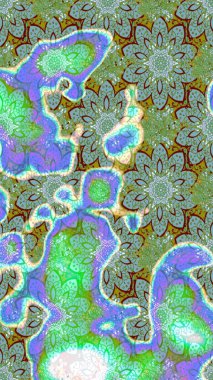 Düz Çiçek Elementleri Tasarımı. Yeşil ve mavi renkte çiçekler. Güzel çiçek deseni. Renkli Bahar Teması çizim şablonu.