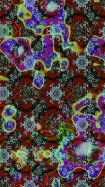 Colour Summer Theme sketch pattern Background. Cute flower raster pattern. Flat Flower Elements Design. Flowers on brown and blue colors.