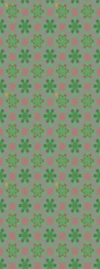 Raster çiçek desenleri çiziyor. Vadinin çiçekleri yeşil ve gri renklerde.