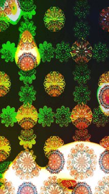 Tekstil, tebrik kartı, boyama kitabı, telefon kılıfı baskısı için kullanılabilir. Etnik Mandala süsü. Raster Henna dövme stili. Hint çiçekli desenli şal desenli..