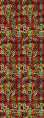 Kırmızı ve kahverengi renkte çiçekler. Renkli bahar temalı eskiz kalıbı. Çiçekli çiçek deseni, suluboya. Düz Çiçek Elementleri Tasarım Raster illüstrasyonu.