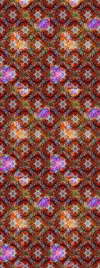 Raster deseni. Raster illüstrasyonu. Küçük çiçekteki sevimli çiçek deseni. Nazikçe, yaz çiçekleri kahverengi ve kırmızı renklerde.