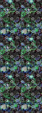 Tekstil tasarımı için gri ve siyah renkli geleneksel halk çiçekleri buketi. Üzerinde gelincikler ve vadi zambakları olan renkli çiçek desenli nakış..