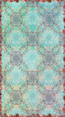 Düz Çiçek Elementleri Tasarımı. Zentangle soyut çiçekleri. Karalama çiçeği. Güzel kumaş deseni. Raster illüstrasyonu. Renkli Bahar Teması Kusursuz Arkaplan.