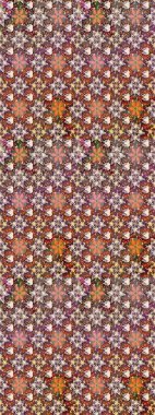 Raster illüstrasyonu. Kahverengi renkte yaz çiçekleri. Raster çiçek desenli ve çiçekli..