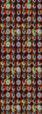 Çiçekli karalama şeklinde Raster çiçek deseni. Kibar, bahar çiçekleri kırmızı ve siyah renklerde. Raster illüstrasyonu.