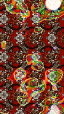 Poster ya da kapak için arka plan. Davetiye ve kartpostal tasarımı için dekoratif çiçek unsurları. Tekstil için figür. Yapraklı çizim şekli. Sevimli zarif çiçekler Raster illüstrasyonu.