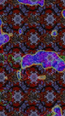 Kahverengi ve siyah renklere karalamalar çizilmiş çiçek deseni. Raster illüstrasyonu.