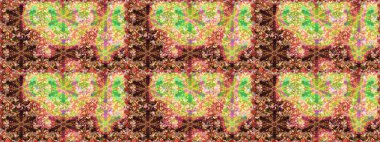 Raster düz çiçek çizim deseni. Kahverengi ve sarı renkli çiçekler. Tasarım hediye paketi, tebrik kartları, posterler ve afiş tasarımı.