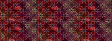 Raster illüstrasyonu. Çiçekli güzel suluboya desen. Kahverengi ve kırmızı renklerde.