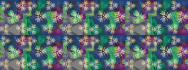 Renkli Yaz Temalı Kusursuz Arkaplan. Düz Çiçek Elementleri Tasarımı. Sevimli çiçek raster deseni. Modaya uygun kumaş deseni.