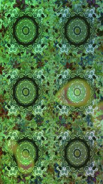 Tatil havası. Yeşil ve gri renkli çiçekler. Bahar mevsimi. Raster güzel bir çiçek deseni çizmiş. Nazik romantik baskı.