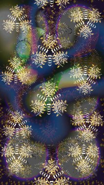 Raster illüstrasyonu. Gri ve kahverengi renkli çiçekler. Kusursuz çiçek deseni duvar kağıdı için kullanılabilir.