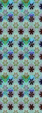 Nazik, sevimli çiçek arkaplanı. Çiçekli karalama şeklinde Raster çiçek deseni. Mavi ve nötr renkte çiçekler.