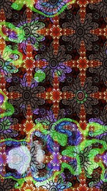 Raster illüstrasyonundaki çiçek desenli çizim. Suluboya tarzında kahverengi ve siyah renkte çiçekler.