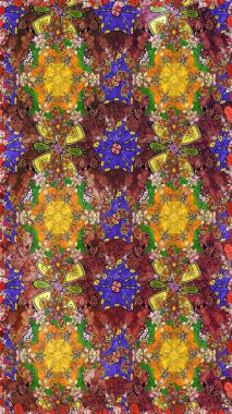 Raster illüstrasyonu. Hoş bir çiçek geçmişi var. Küçük bir çiçekte eskiz deseni. Güzel kumaş deseni.