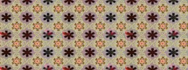 Modaya uygun kumaş deseni. Düz Çiçek Elementleri Tasarımı. Renkli Yaz Temalı Kusursuz Arkaplan. Sevimli çiçek raster deseni.