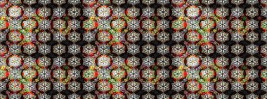 Modaya uygun kumaş deseni. Renkli Yaz Temalı eskiz kalıbı. Düz Çiçek Elementleri Tasarımı. Sevimli çiçek raster deseni.