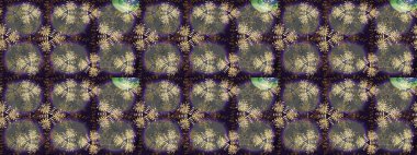 Kusursuz bir arka plan modeli. Raster - stok. Yapraklı çiçekler ve kır ve kahverengi renkli papatya çiçekleri..