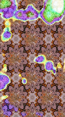 Raster illüstrasyonu. Taslak desenli, modaya uygun kumaş deseni. Renkli Bahar Teması eskiz kalıbı. Şirin çiçek elementleri. Düz Çiçek Elementleri Tasarımı.