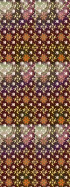 Kahverengi ve mor renkli çiçekler. Raster illüstrasyonu. Çizim çiçek deseni duvar kağıdı için kullanılabilir.