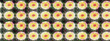 In nice textile style on yellow and green colors. Raster illustration. Floral seamless pattern with watercolor flowers.