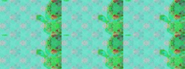 Mavi ve yeşil renkli çiçekler. Küçük çiçekteki sevimli çiçek deseni. Raster illüstrasyonu.