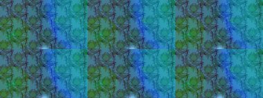 Mavi ve yeşil renkli çiçekler. Raster düz çiçekleri pürüzsüz desen. Tasarım hediye paketi, tebrik kartları, posterler ve afiş tasarımı.