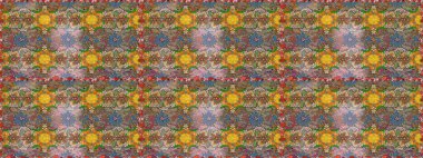 Çiçek. Raster illüstrasyonu. Kahverengi ve nötr renklerde. Kusursuz dekoratif arka plan, çiçek mandala.