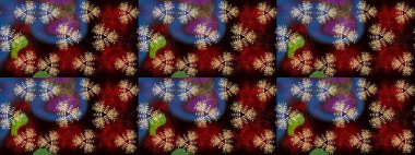 Siyah ve kırmızı renkte çiçekler. Kumaş desenli papatya çiçekleri ayrıntıları.