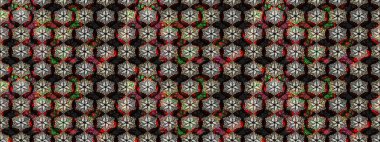 Çiçekli çiçek deseni, suluboya. Süslü kumaş deseni. Raster deseni.