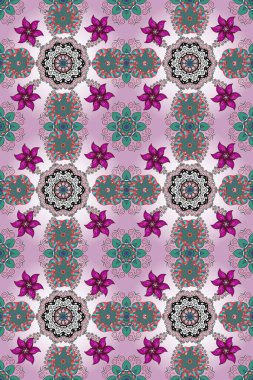 Flowers on neutral, blue and red colors. Flourish ornamental spring garden texture. Floral pattern. Flower seamless on neutral, blue and red colors.