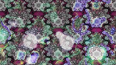 Çizim çiçek deseni duvar kağıdı, web sitesi arka planı, ambalaj kağıdı, davetiye, broşür, afiş veya web sitesi için kullanılabilir. El çizimi Raster çizimi. Parlak elementlerin.